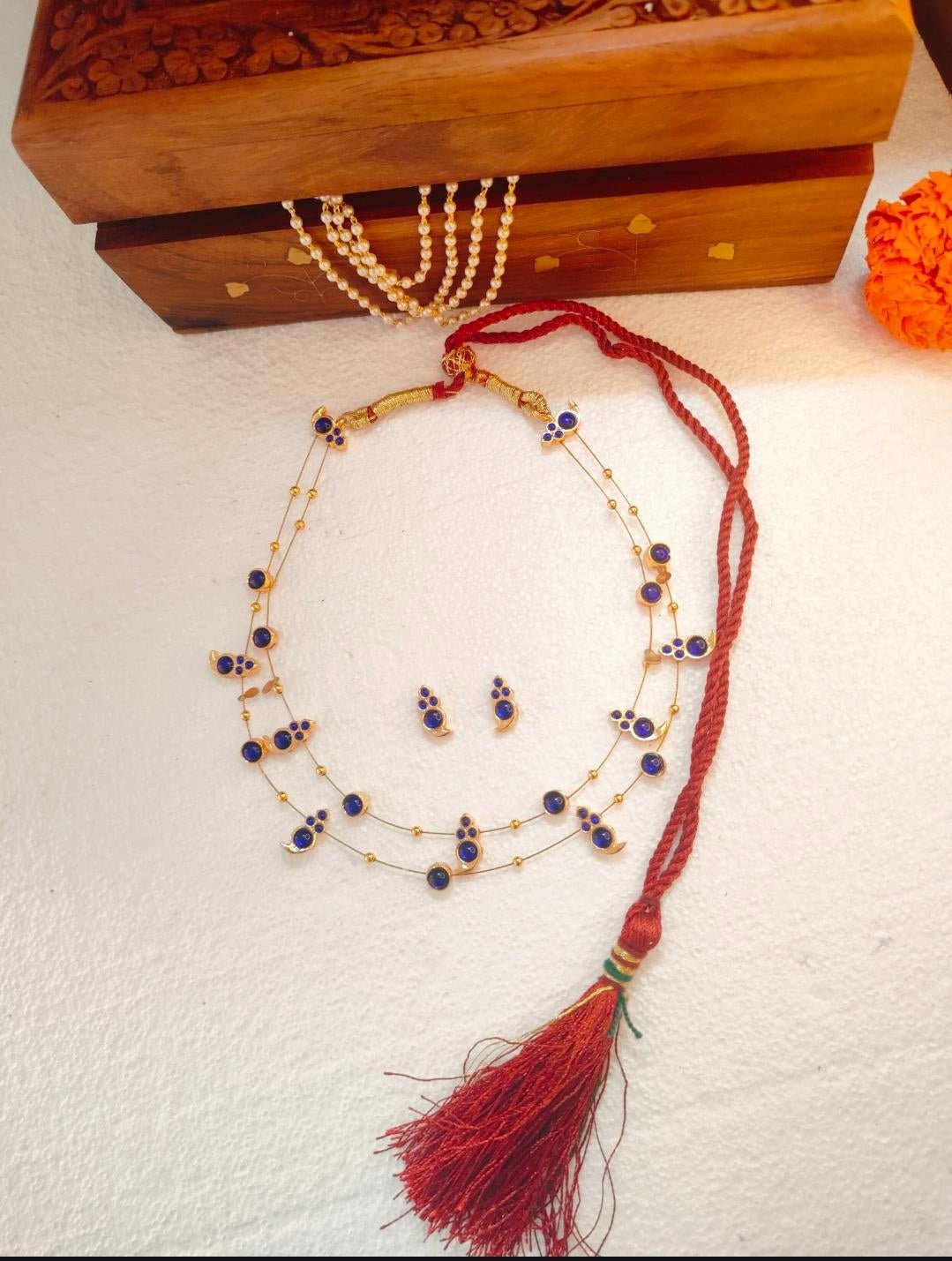 Nilaya Layers Necklace | Handcrafted Layered Statement Necklace – Jewellery on Brown Living™. SKU: SAR1008. Img 2.