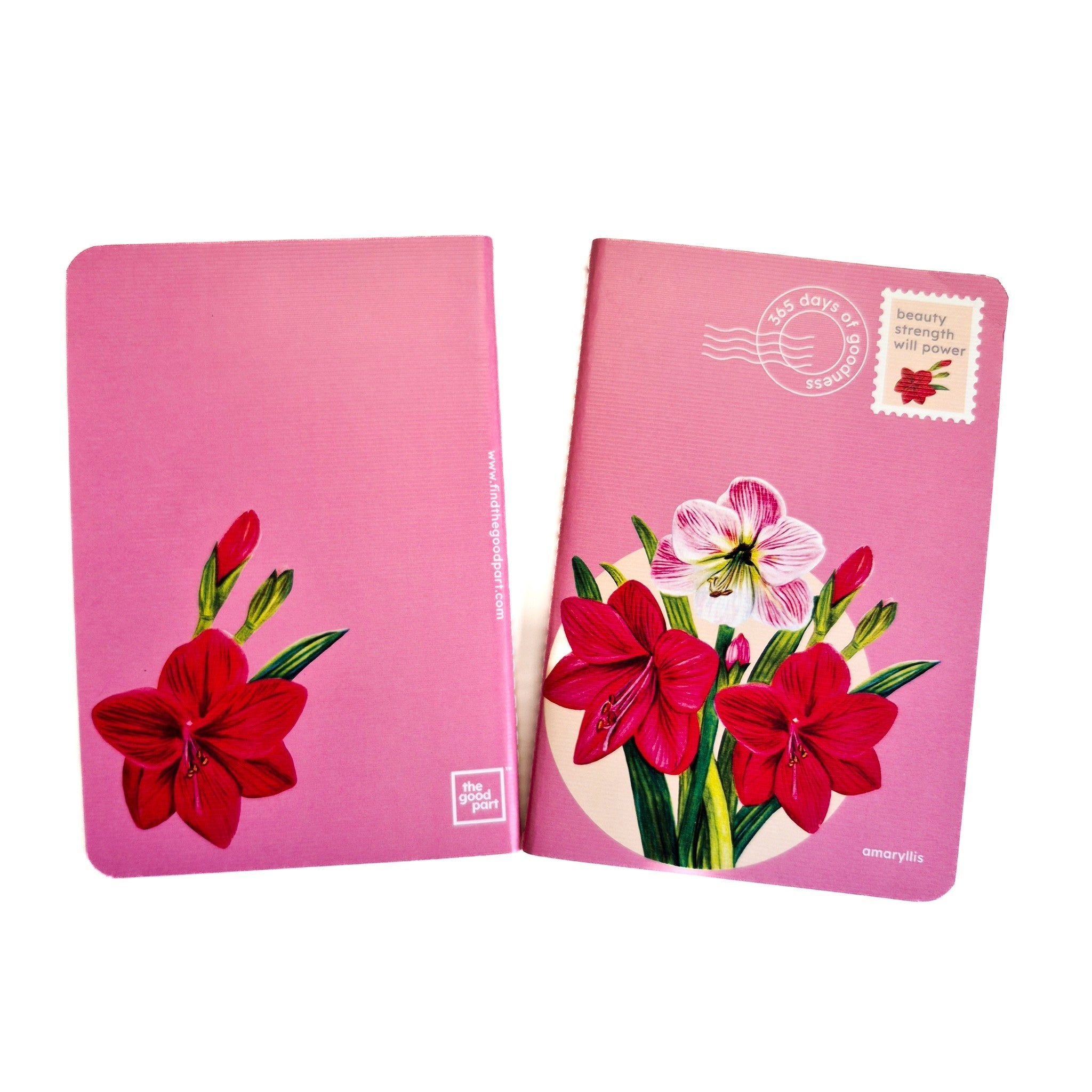 Notebook | Blank | B6 size | 100 pages, 100 GSM paper | Amaryllis – Notebooks & Notepads on Brown Living™. SKU: B6NB01E. Img 1.