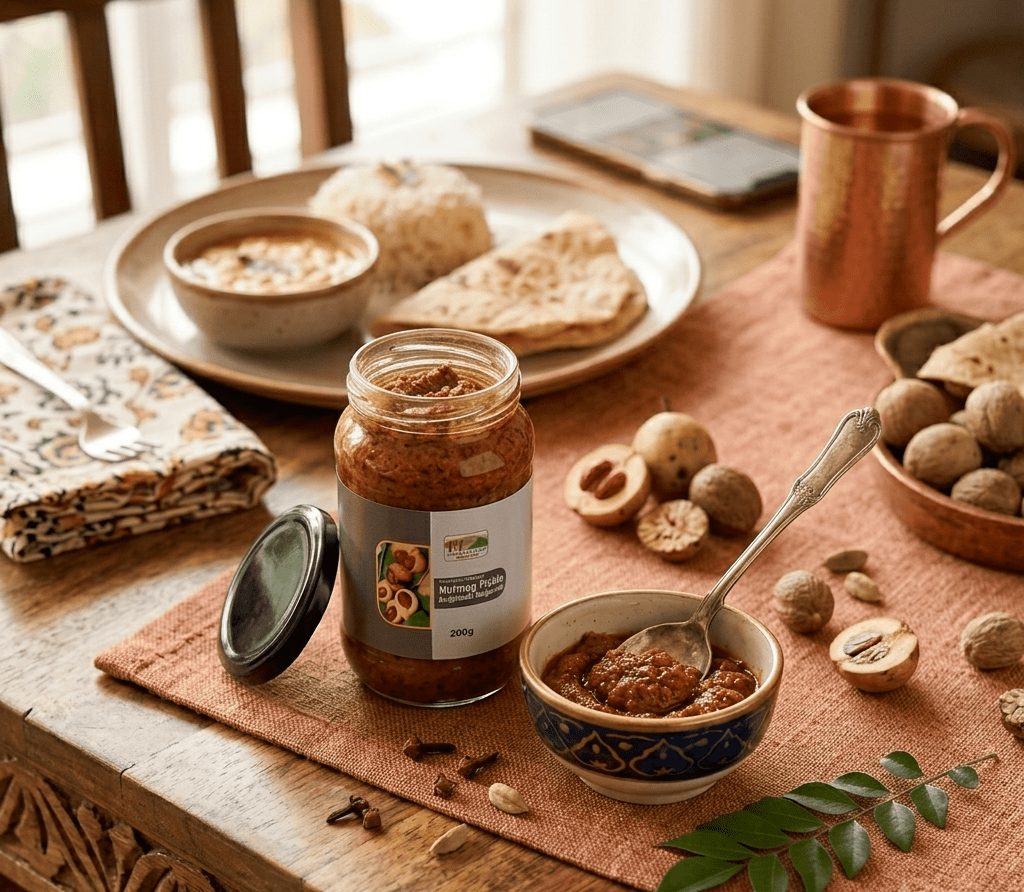Nutmeg Pickle | Traditional Indian Spice Pickle – Pickles & Chutney on Brown Living™. SKU: APPCL-132. Img 3.