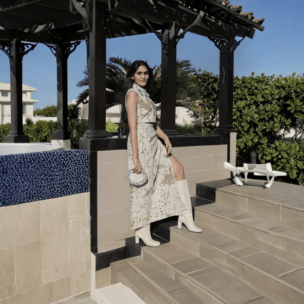 Oakleaf Aura Eco - Printed Co - Ord Set for Women | Handcrafted Organic Co – Womens Co - Ord Sets on Brown Living™. SKU: AAYU-001501. Img 2.