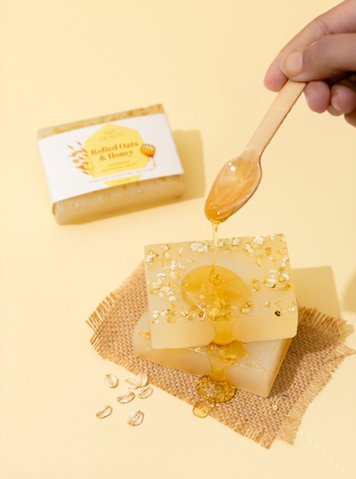Oats & Honey Soap Bar 125g | Gentle Nourishing Bath Soap – Body Soap on Brown Living™. SKU: SC-15. Img 1.
