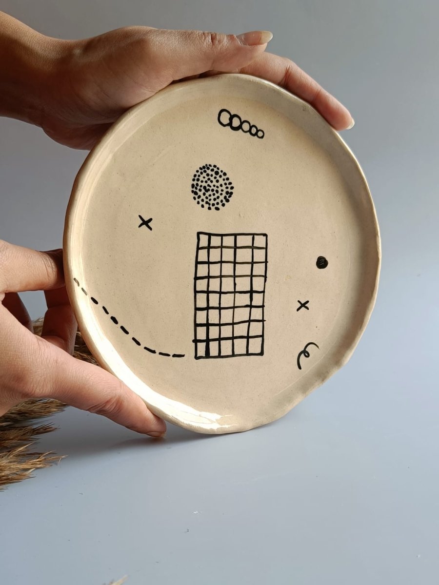Ocean Flow Quarter Plate - Studio Pottery – Trays & Platters by Rasa Home available on Brown Living™. Ink & Earth Quater Plate - Studio Pottery . SKU: CP1_N. Img 8.