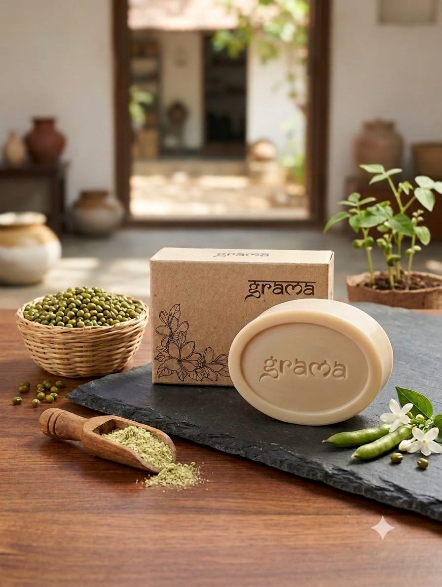 Oil skin Combo Pack of 3| 125 g each – Body Soap on Brown Living™. SKU: 248-10805-GMACOMBO_NALPA_CHARCL_MULM. Img 4.