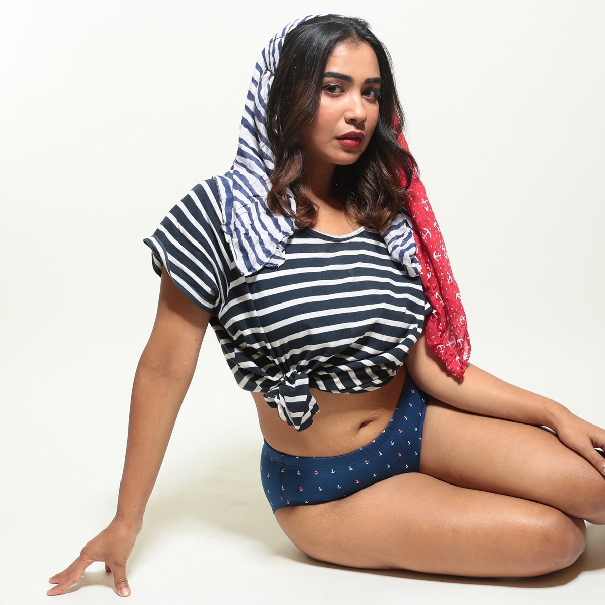 Old Anchor Biowashed Organic Cotton Bikini Underwear - Navy Blue | Verified Sustainable by Brown Living™