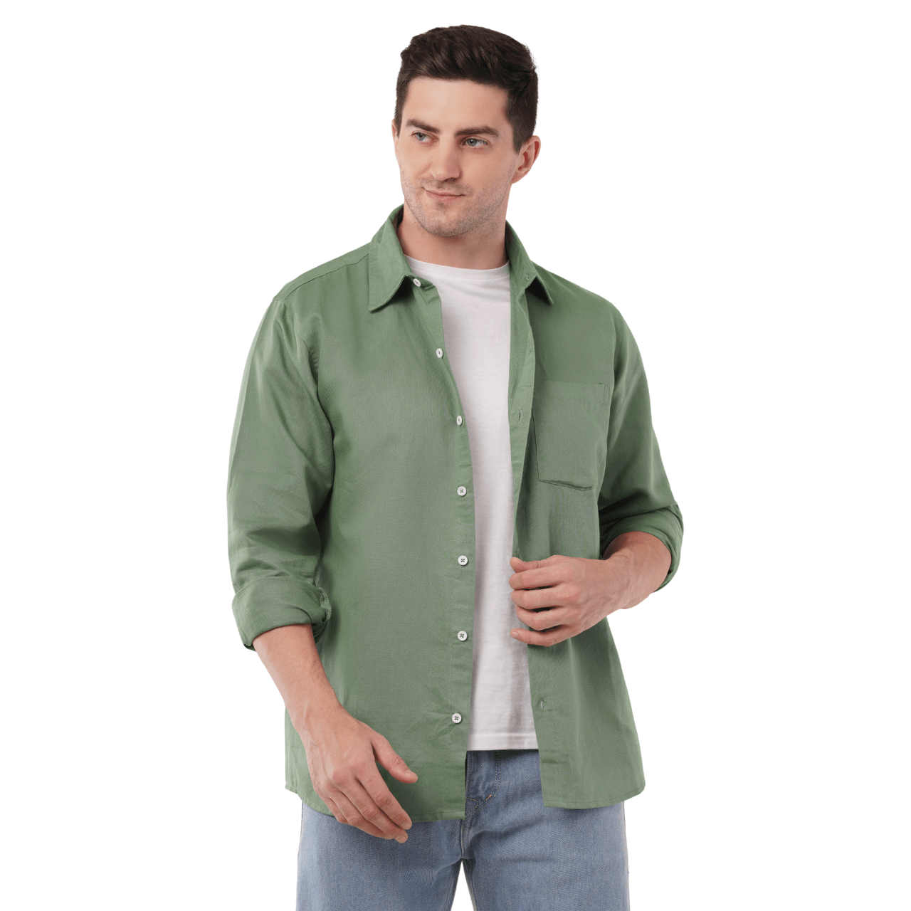 Olive Creek | Hemp Cotton Sustainable Shirt | Men – Men Shirt on Brown Living™. SKU: OliveCreek-S. Img 1.