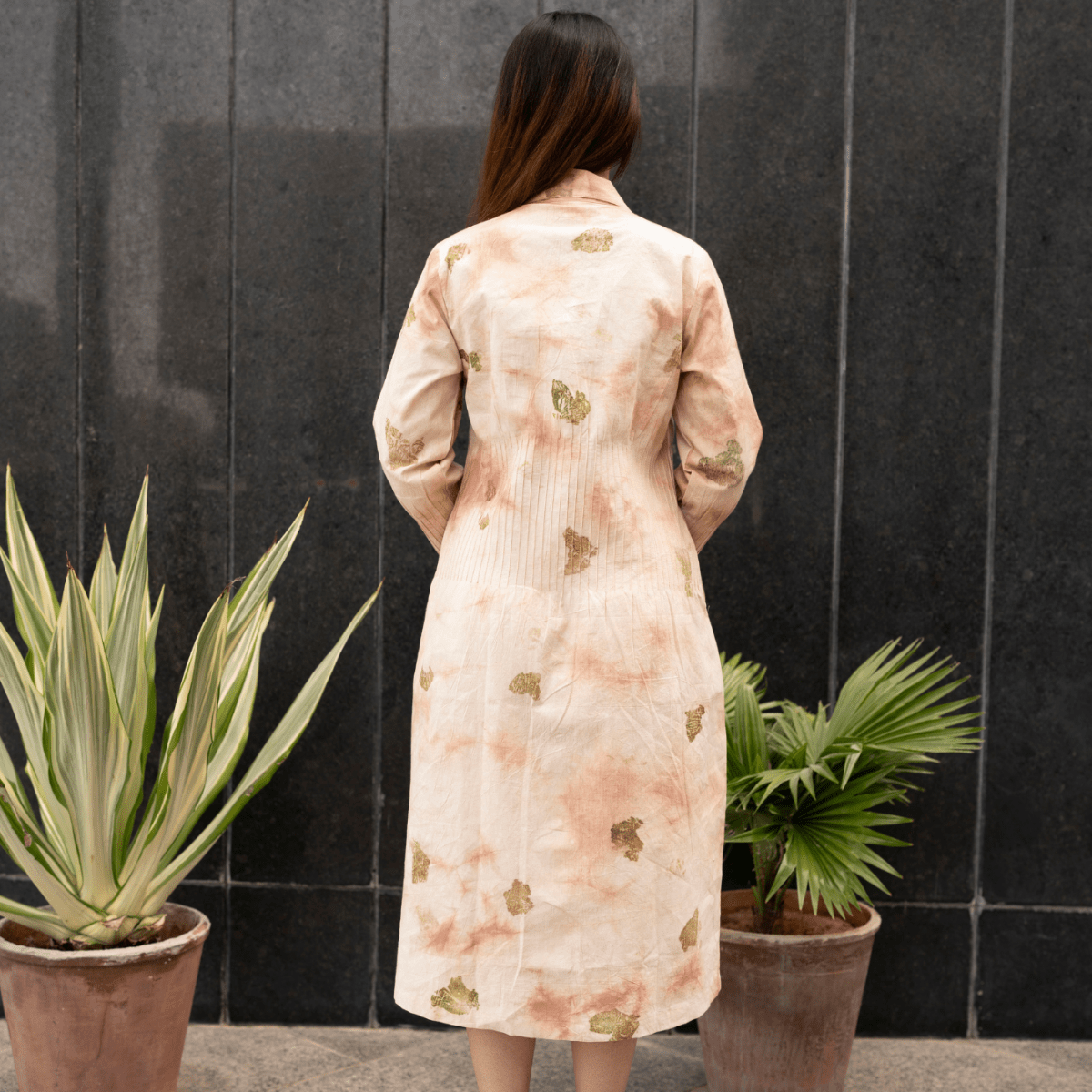 Onion Petal Mist Eco - Printed Dress for Women – Womens Dress on Brown Living™. SKU: AAYU-00171. Img 2.