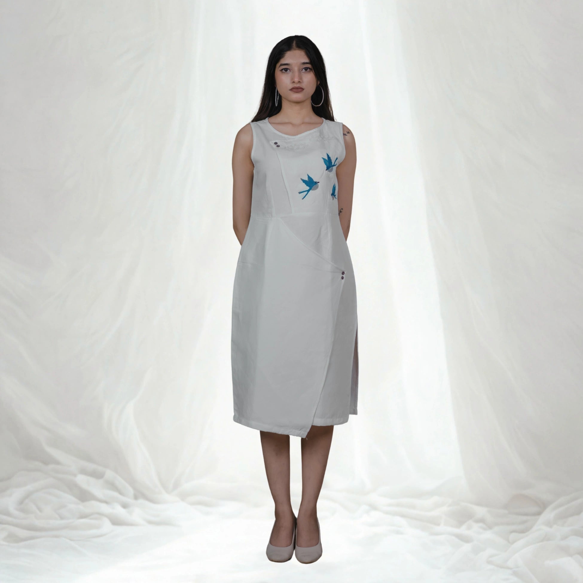 contemporary dress for women Open Flight Dress Contemporary Flowing Women's Dress by Aayutra – Brown  Living™