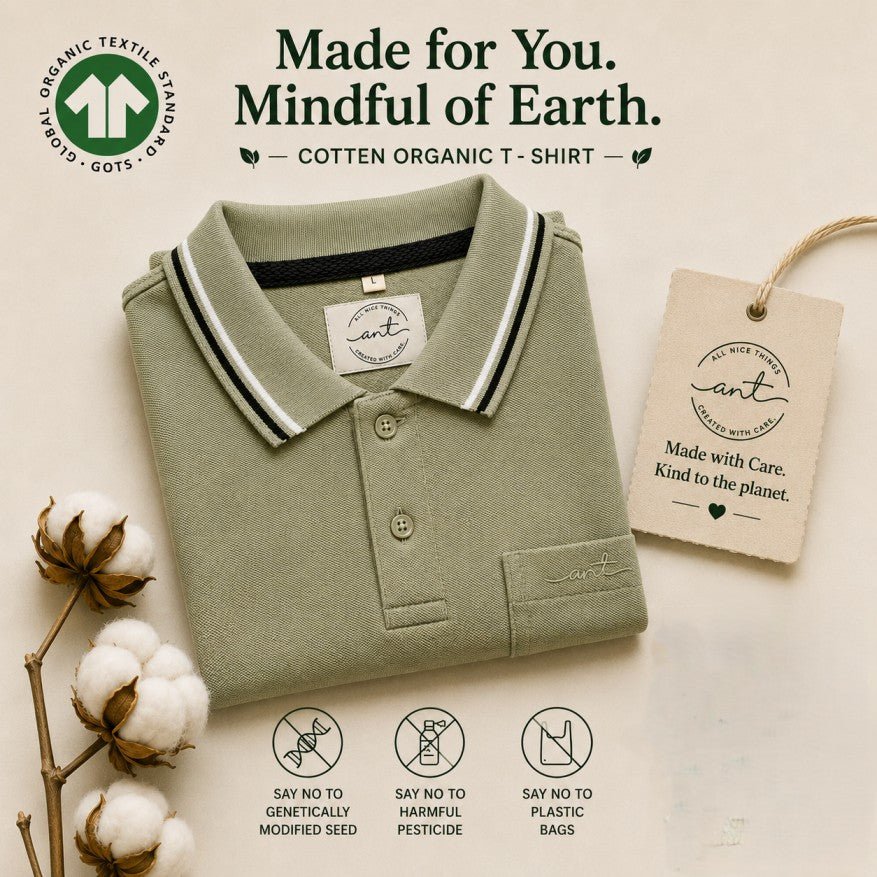 Organic Cotton T-Shirt Olive Lite | Soft Breathable Everyday Wear – Mens T-Shirt on Brown Living™. SKU: ANTOCTSOLLFS. Img 7.
