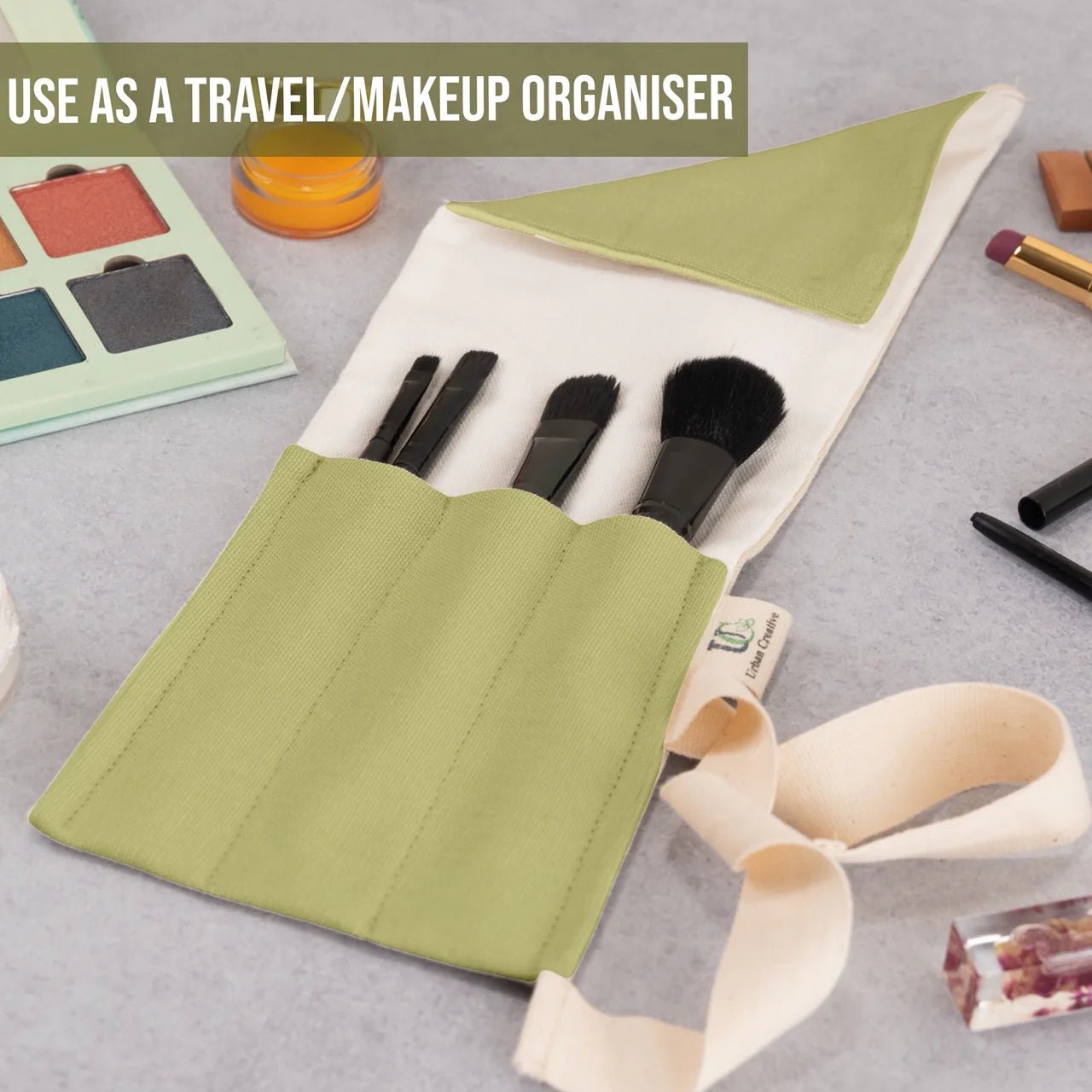 Organic Cotton Travel Cutlery Wrap Roll Up Organizer – Cutlery on Brown Living™. SKU: TCW_OC_CP. Img 6.
