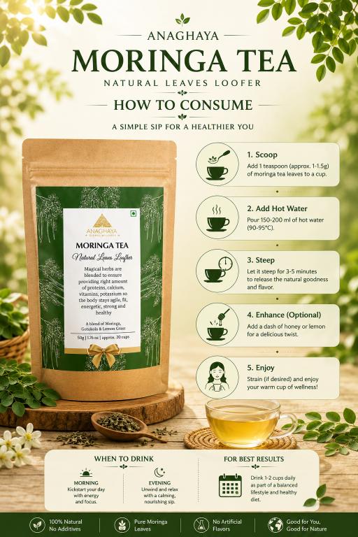 Organic Moringa Herbal Tisane Loose Leaf Tea 50g – Tea on Brown Living™. SKU: 018. Img 3.