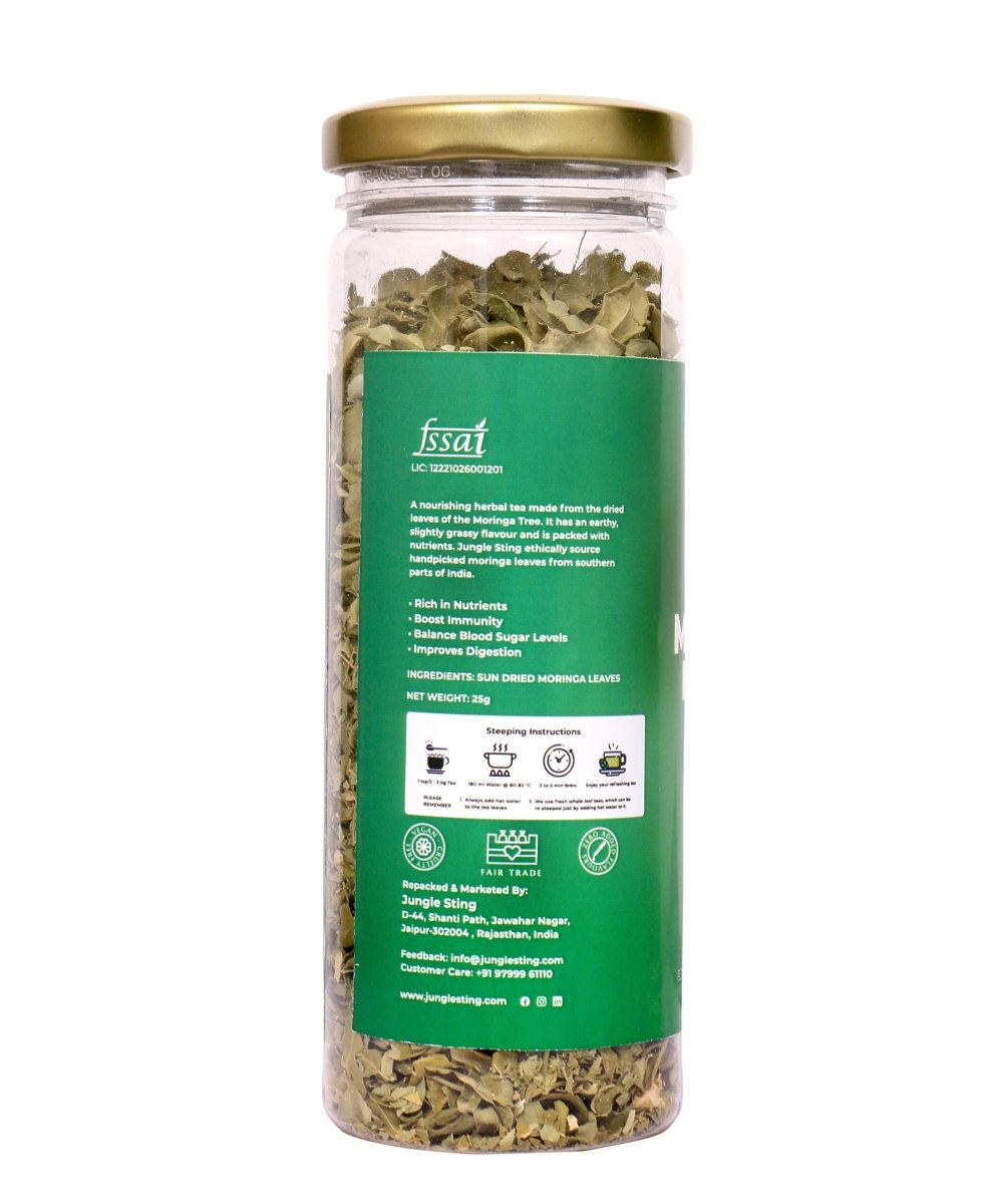 Organic Moringa Tea | Natural Detox & Immunity Booster Herbal Tea – Tea by JUNGLE STING available on Brown Living™. . SKU: JSMORINGA. Img 2.
