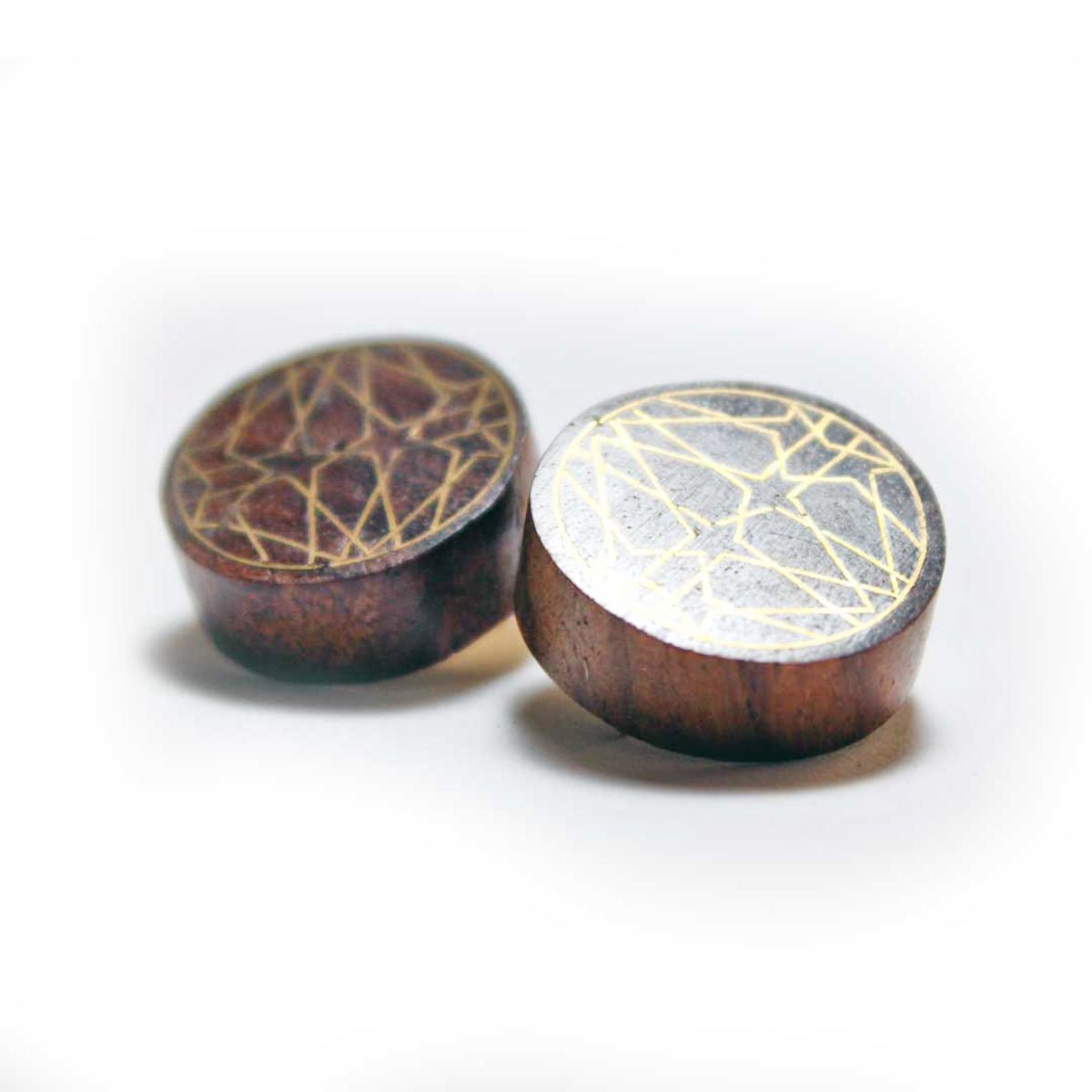 Oribus Taarkashi Wooden Earring - Brass Inlay Craft – Jewellery on Brown Living™. SKU: UATRWJ002. Img 5.