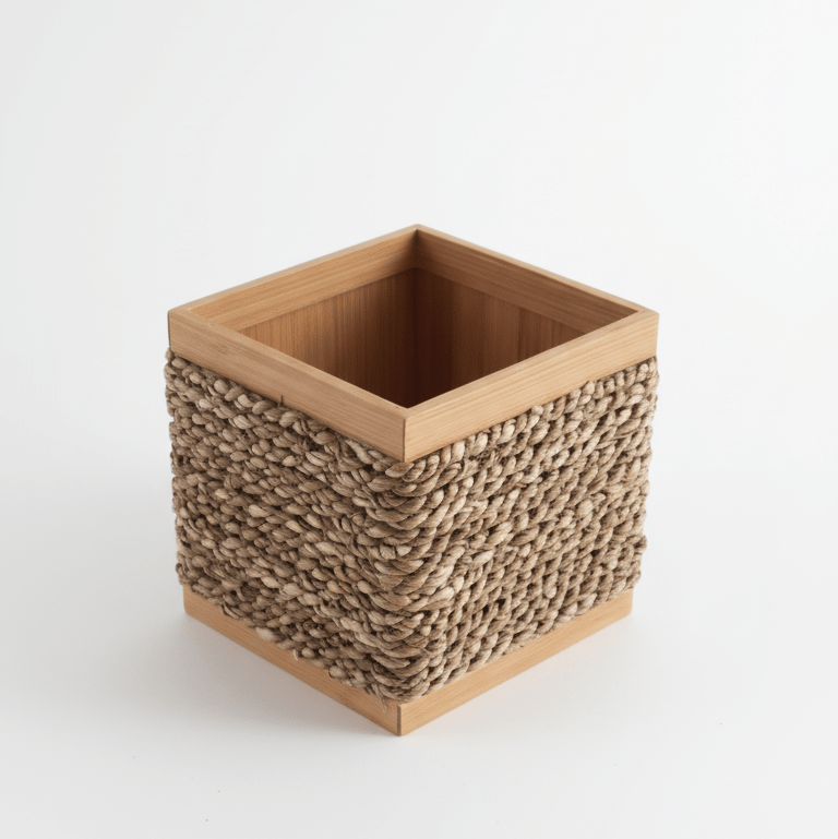 Oslo Bamboo Multipurpose Storage Box | Handcrafted Organizer – Baskets & Boxes on Brown Living™. SKU: oslostoragebox. Img 3.