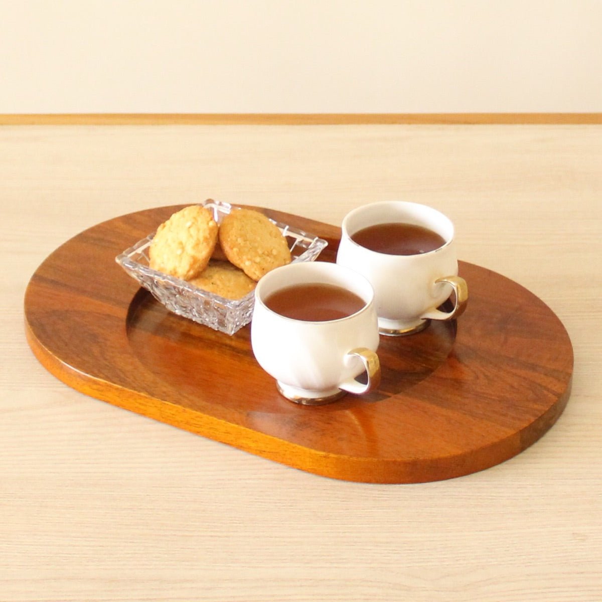 Oval - Ellipse Mango Wood Serving Platter Tray – Trays & Platters on Brown Living™. SKU: ST0103. Img 1.