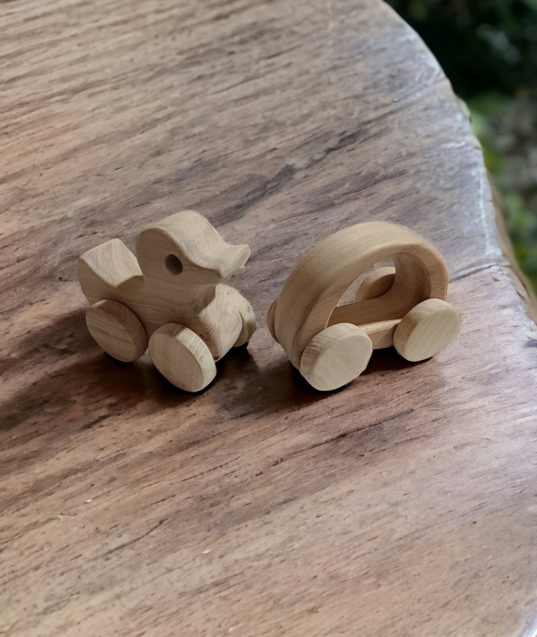 Pack of 2 Elegant Wheel Toys - Hallow Car & Duck Shapes – Toy Trains & Vehicles on Brown Living™. SKU: W_HCR-DK. Img 4.