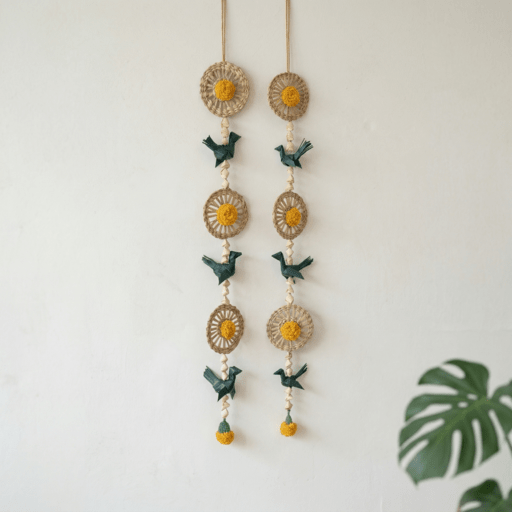 Pakshi Handcrafted Chamba Streamer - Set of 2 – Home Decor on Brown Living™. SKU: HG-2376. Img 4.