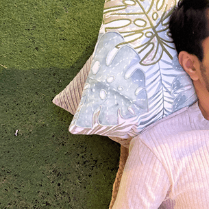 Palm Ridge Cushion Cover Cotton Tropical Decorative Cover – Covers & Inserts on Brown Living™. SKU: TLD-BL-24. Img 2.