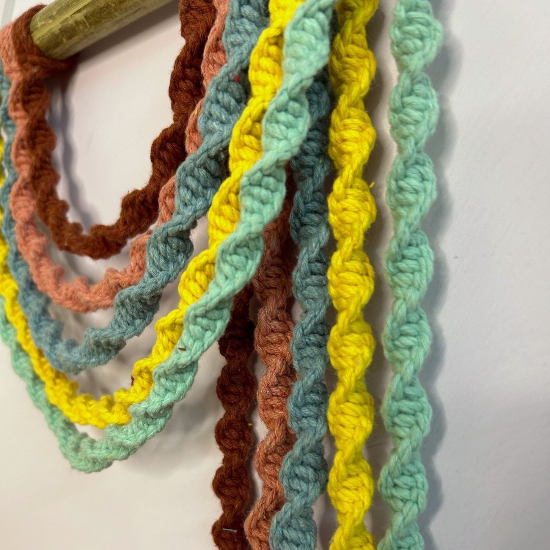 Pastel Leaves Macrame Wall Hanging | Verified Sustainable by Brown Living™