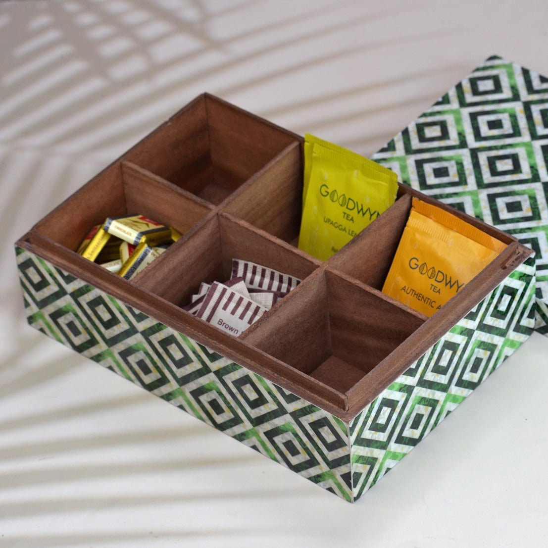 Pattern Tea Box | Jewellery Box – Organizers by The Mohraj available on Brown Living™. . SKU: MJ00098BXO. Img 1.
