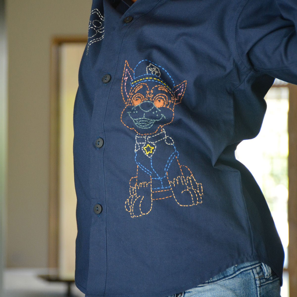 Paw Patrol Embroidered Cotton Shirt – Kids Shirts on Brown Living™. SKU: PPES - 1. Img 8.