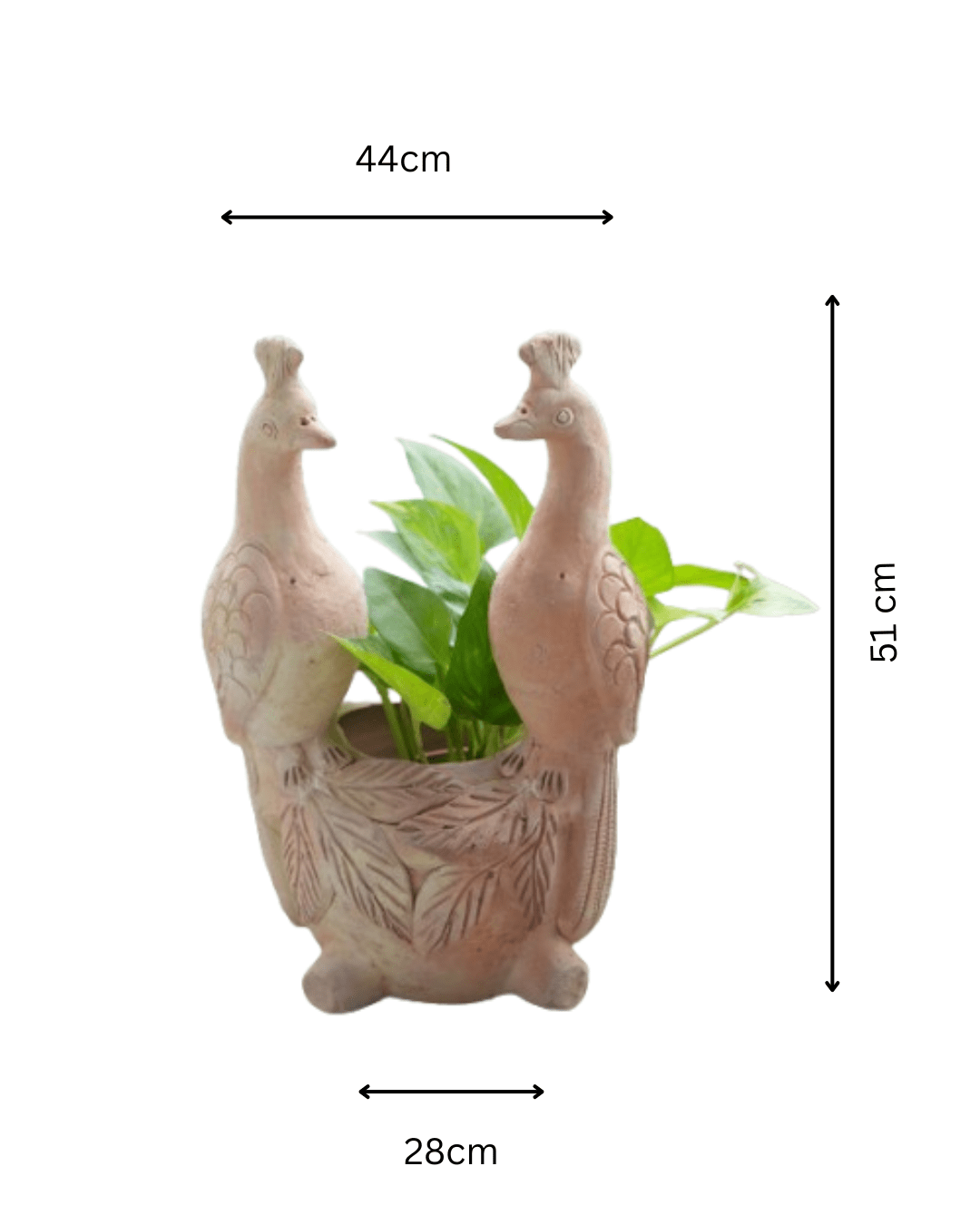 Peacock Earthen Planter – Pots & Planters by Swadeh available on Brown Living™. . SKU: A0_plt_0055n. Img 2.
