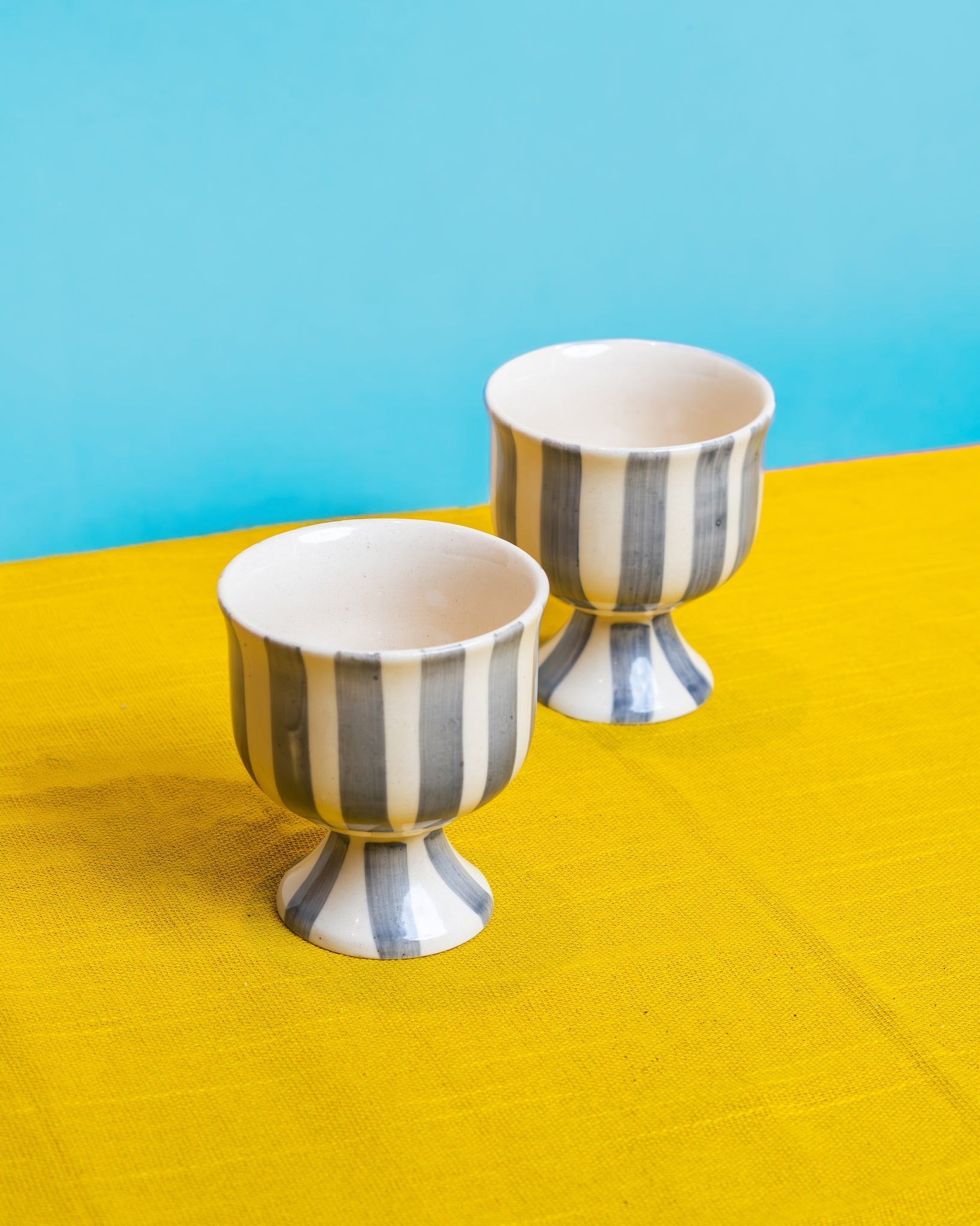 Pebble Dessert Cups Set of 2 | Stylish Glassware for Desserts – Serving Set on Brown Living™. SKU: MS-SRV-0022. Img 3.