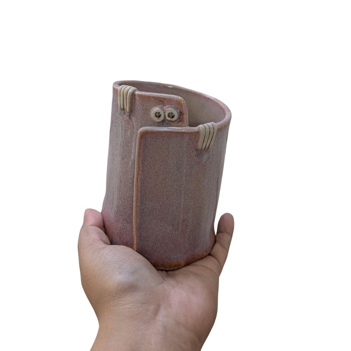 Peek - a - Boo Ceramic Organizer: Adorable Storage Solution – Home Decor by Solar Crafts available on Brown Living™. Peach Lage. SKU: PAB - LG - Peach. Img 12.