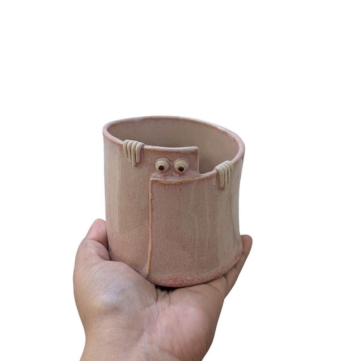 Peek - a - Boo Ceramic Organizer: Adorable Storage Solution – Home Decor by Solar Crafts available on Brown Living™. Peach Lage. SKU: PAB - LG - Peach. Img 13.