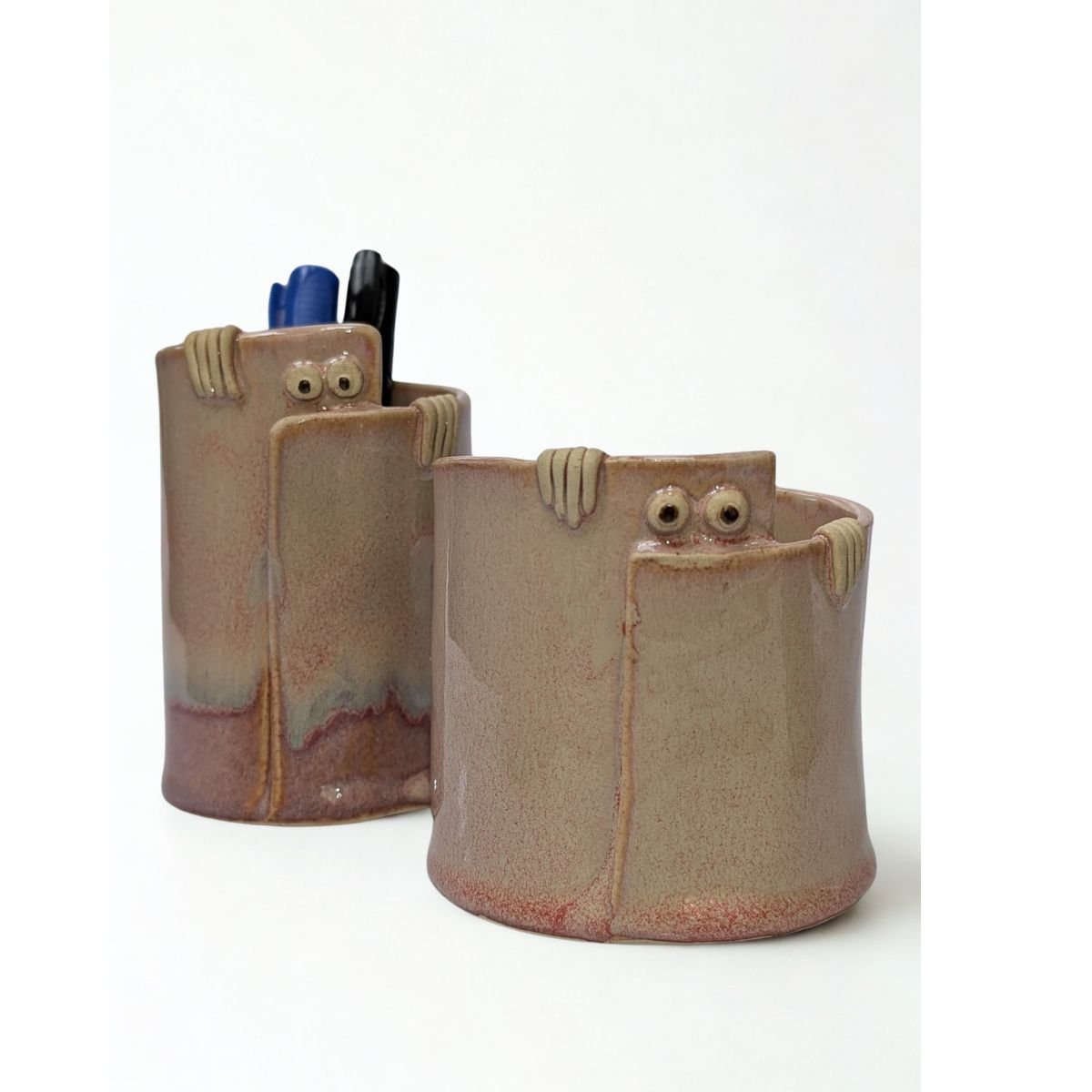 Peek - a - Boo Ceramic Organizer: Adorable Storage Solution – Home Decor by Solar Crafts available on Brown Living™. Peach Small. SKU: PAB - SM - Peach. Img 6.