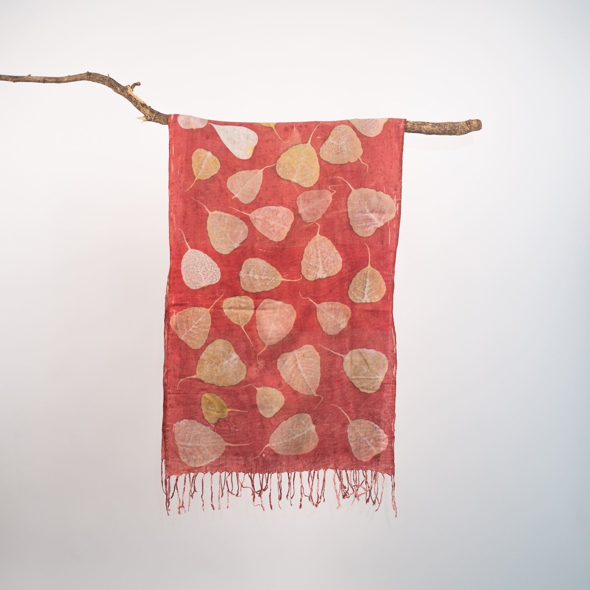 Peepal Eri Silk Scarf – Handcrafted Natural Silk Stole – Womens Scarf on Brown Living™. SKU: scarfpeepaleri. Img 2.