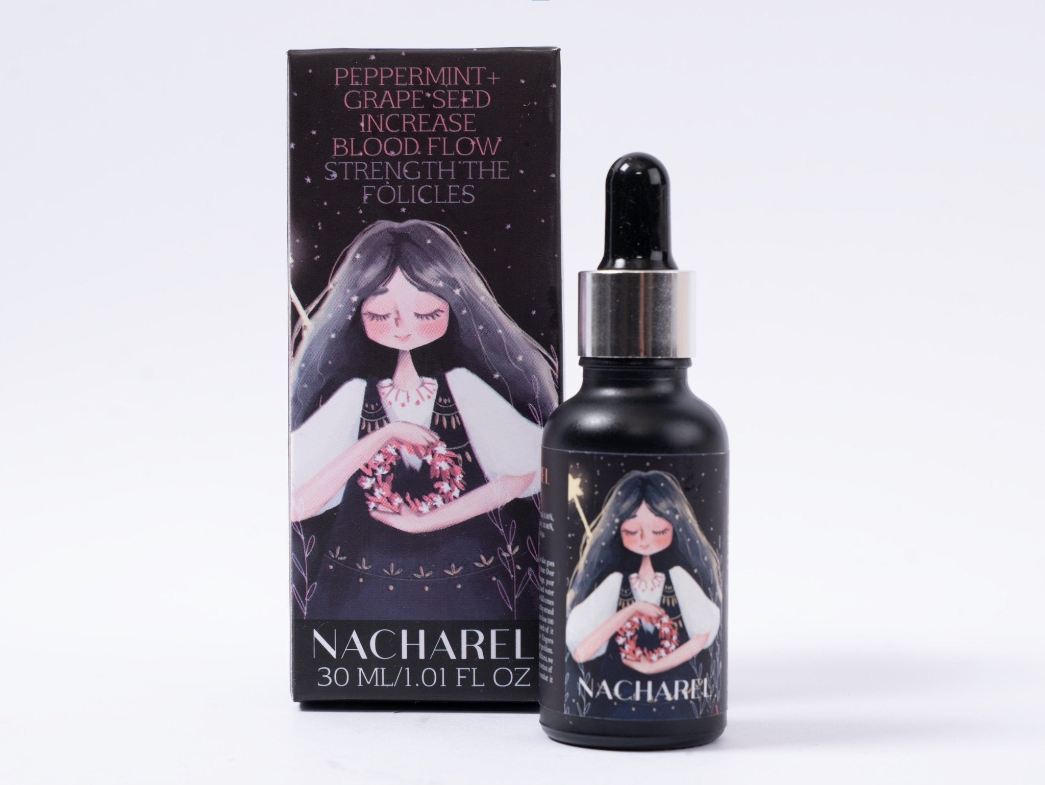 Peppermint And Grapeseed Hair Oil Nourishing Scalp Care Oil – Hair Oil on Brown Living™. SKU: NCH029. Img 1.