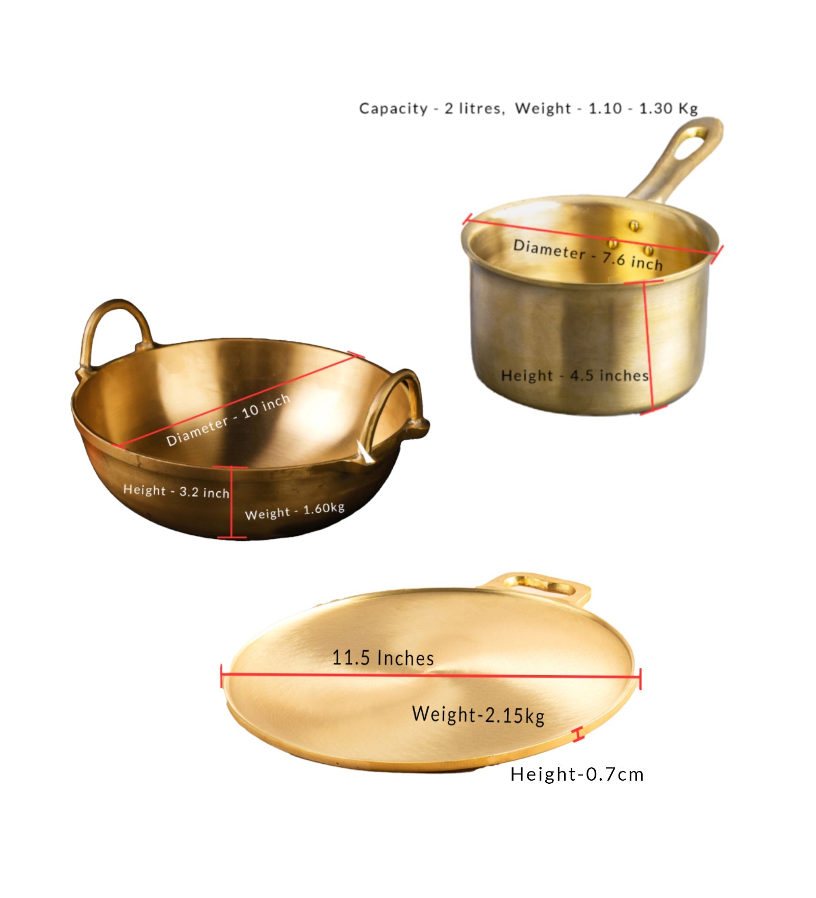 Perfect Bronze/Kansa Combo Deal for Everyday Traditional Dining – Cookware on Brown Living™. SKU: B43. Img 3.