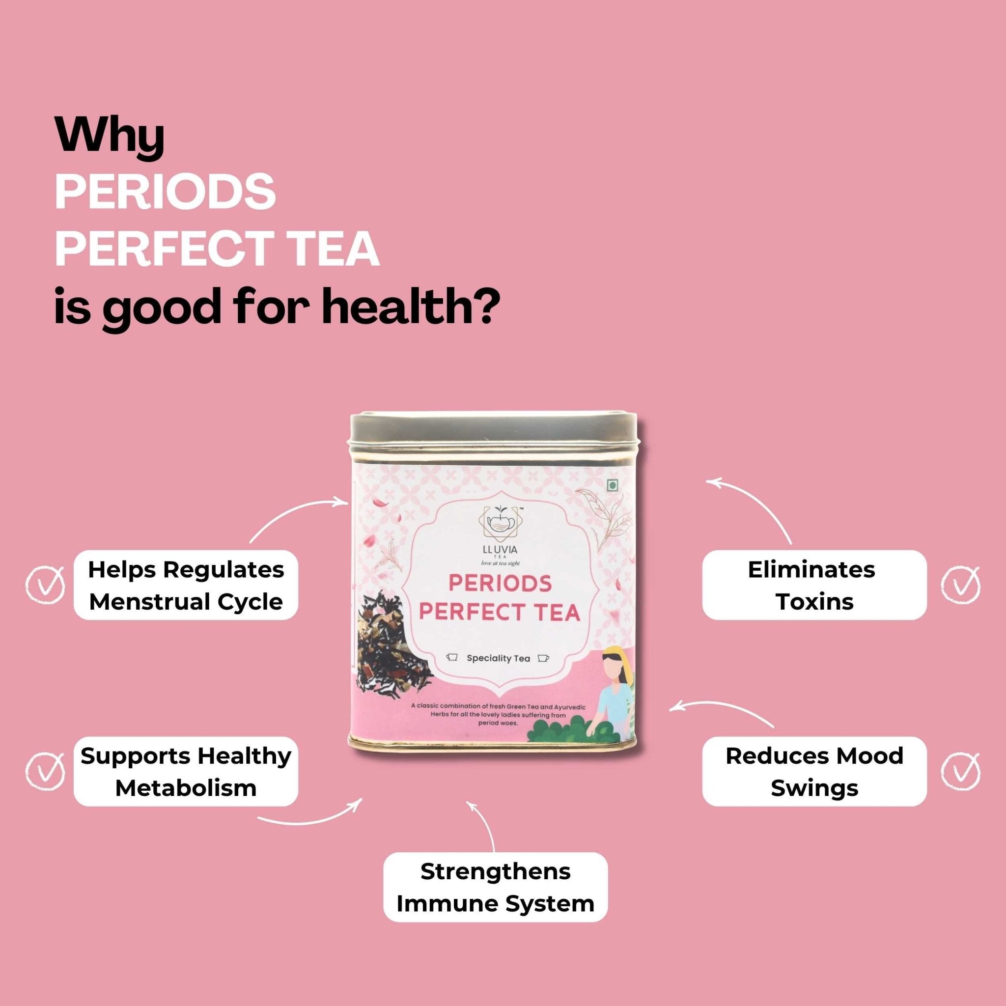 Period Perfect Tea – Menstrual Comfort & Hormonal Balance – 50g – Tea on Brown Living™. SKU: JTTin50New. Img 6.