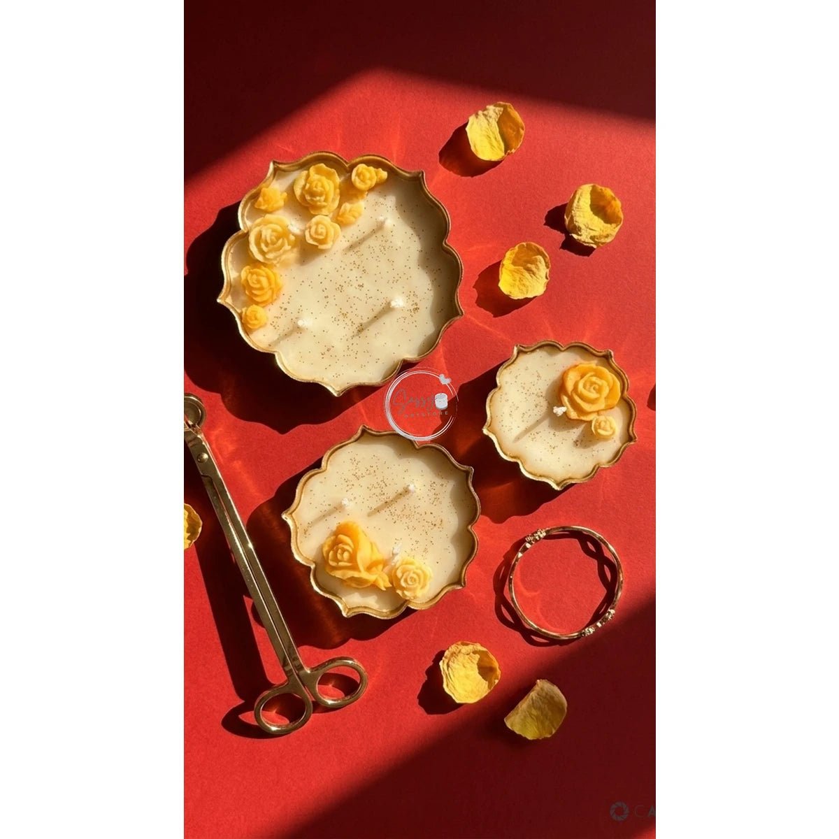 Petal Bloom Aroma Candle 5 Inch | Floral Decorative Candle – Candles & Fragrances on Brown Living™. SKU: SSAS-25-LAVR. Img 1.