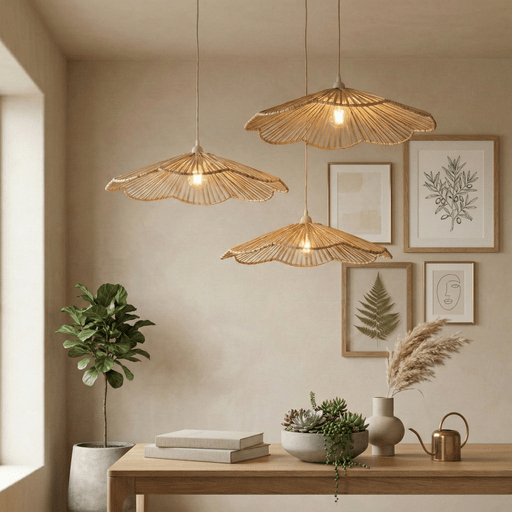 Petal handcrafted Banana Bark Lampshade – Lamps & Lighting on Brown Living™. SKU: LS-2279. Img 2.