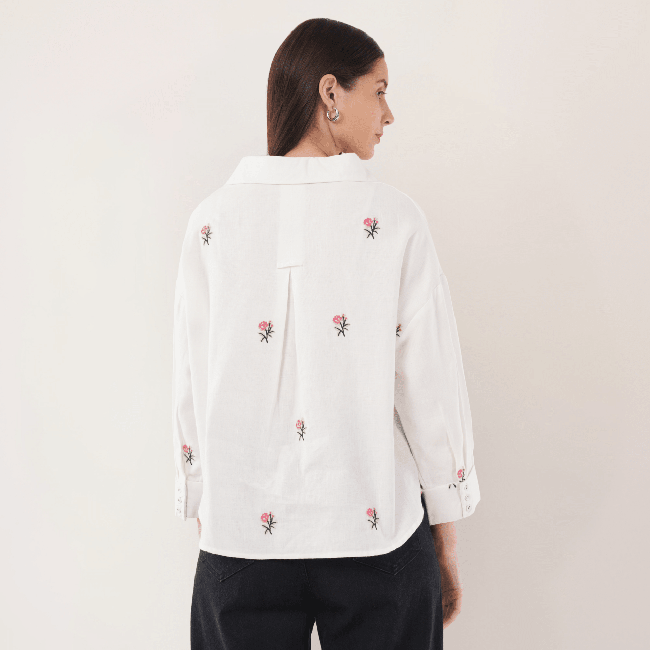 Petal Whisper | Hemp Cotton Sustainable Shirt | Women – Womens Shirt on Brown Living™. SKU: PetalWhisper-XS. Img 3.