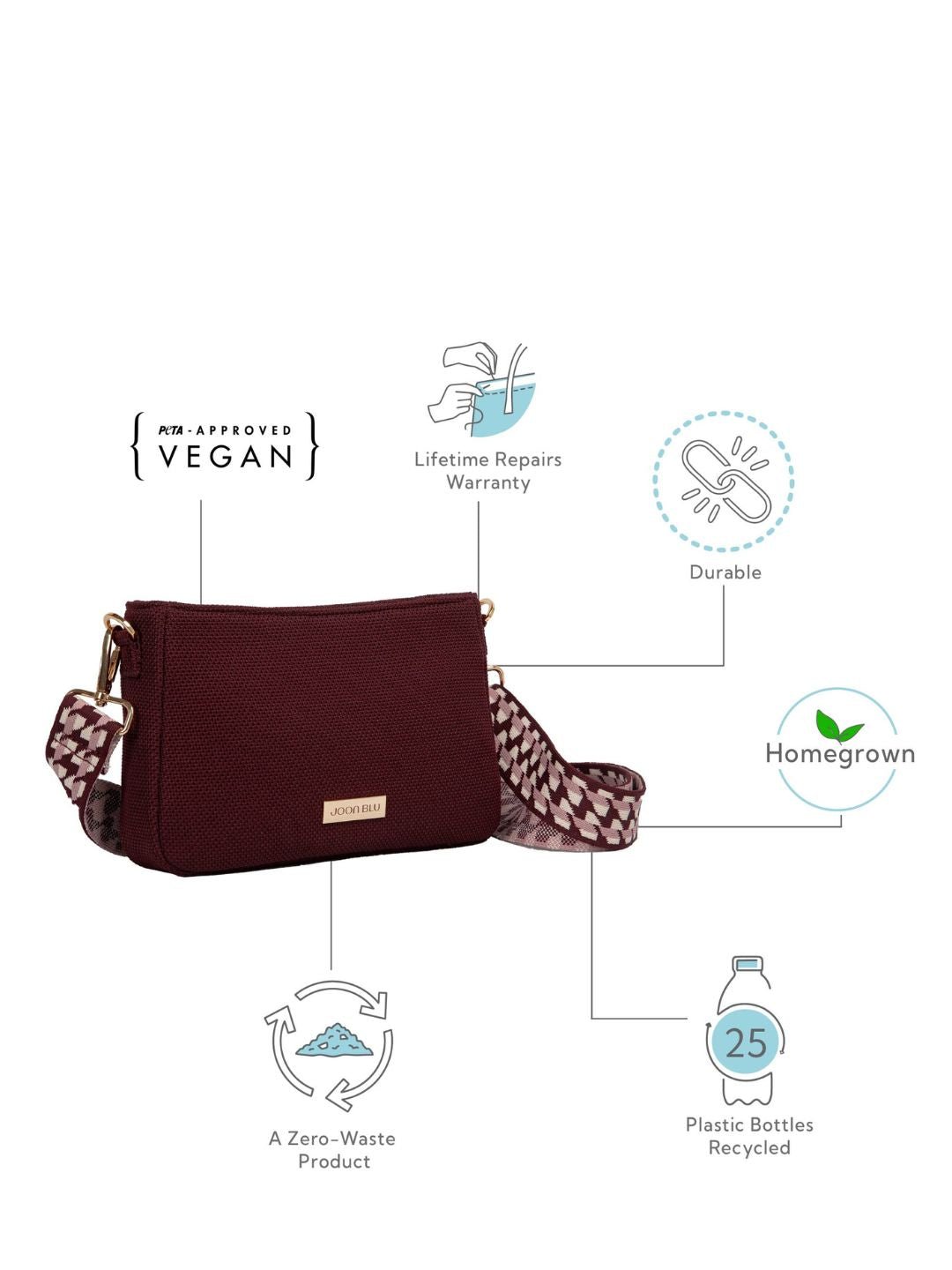 Petite Sling Bag| Made from Recycled Plastic Yarn – Sling Bag on Brown Living™. SKU: Sling001. Img 4.