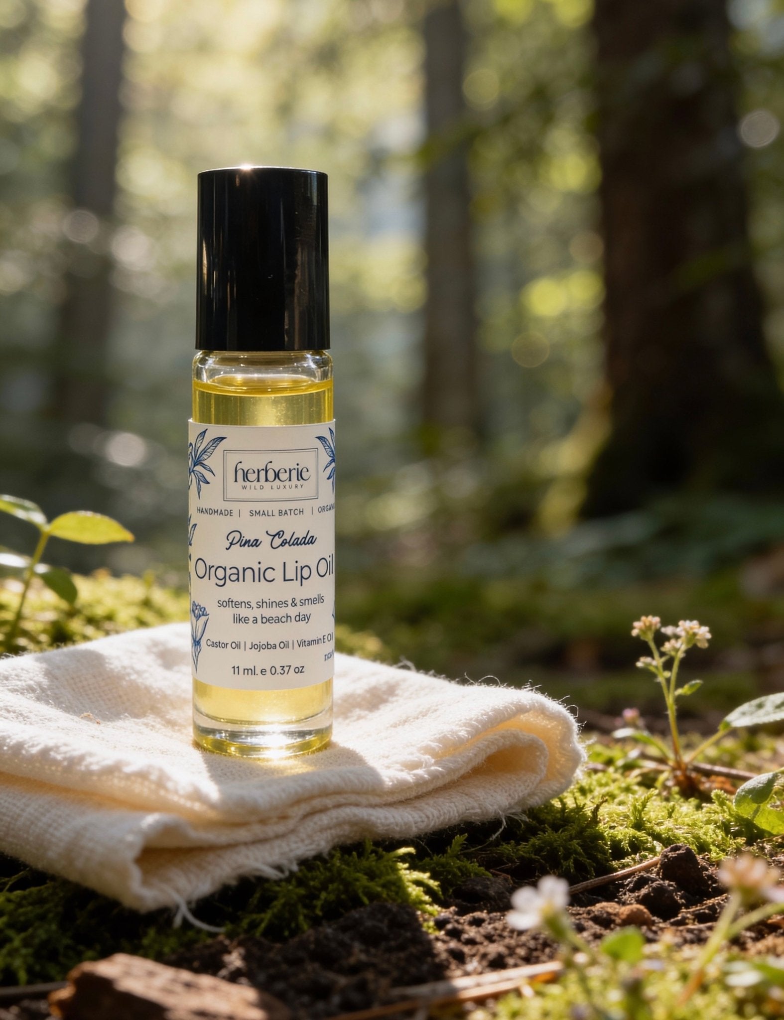 Pina Colada Organic Lip Oil | Hydrating Lip Care | 11ml – Lip Balms on Brown Living™. SKU: PCLO-11. Img 1.