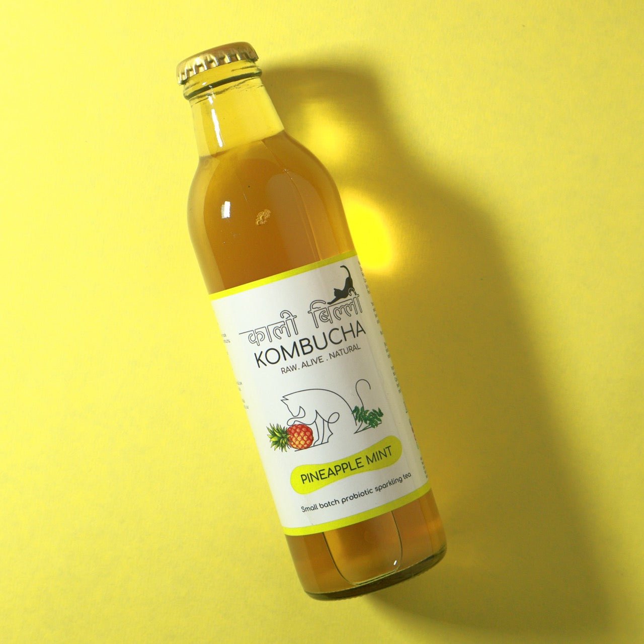 Pineapple Mint Kombucha 250ml | Refreshing Probiotic Fermented Tea – Health & Energy Drinks on Brown Living™. SKU: KBKPM. Img 2.