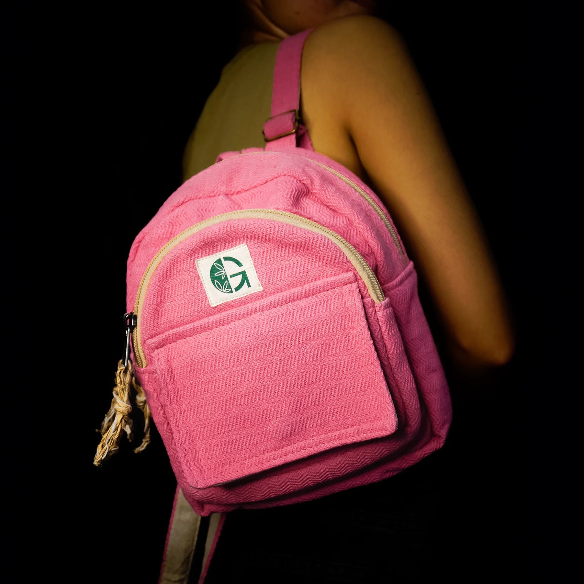Pink Blossom Backpack | Stylish Mini Backpack for Travel & Daily Use – Backpacks on Brown Living™. SKU: OGBPBL03. Img 23.