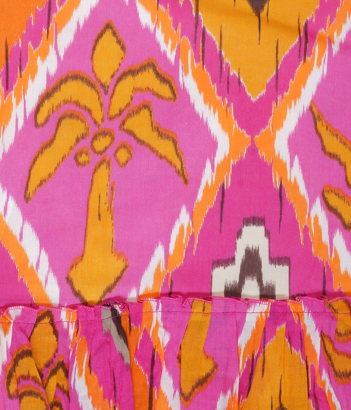 Pink Mosaic Wrap Cotton Skirt Regular Fit for Girls – Kids Daywear Sets on Brown Living™. SKU: PG160_1. Img 3.