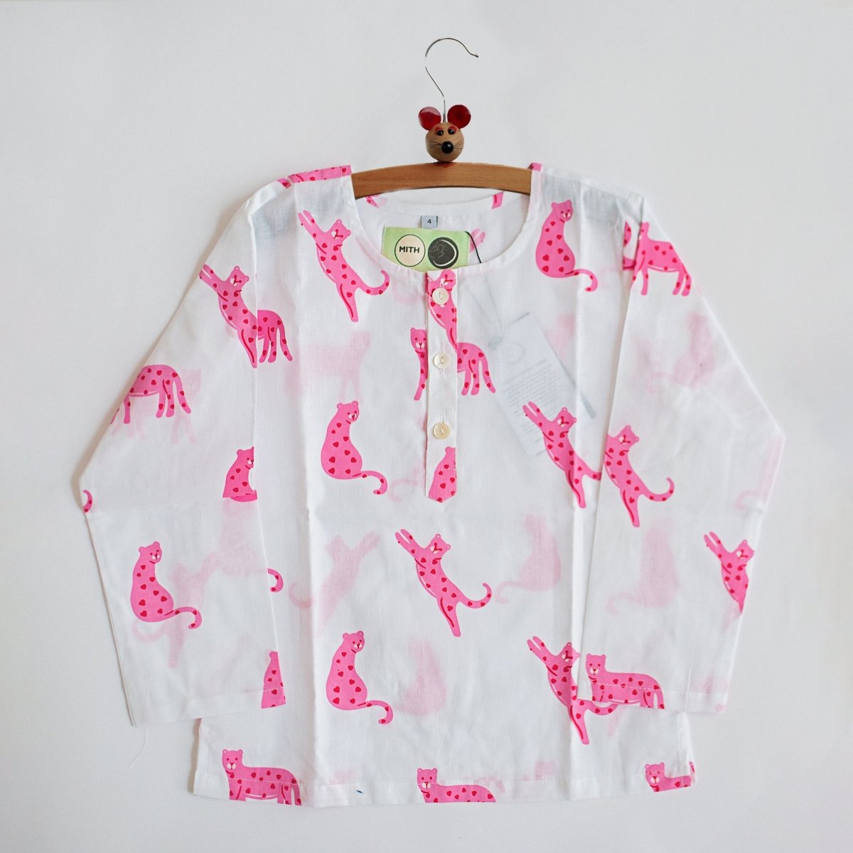 Pink Panther - Unisex Kids Cotton Nightwear – Kids Pyjamas on Brown Living™. SKU: MITHNW - 027 - 1. Img 2.