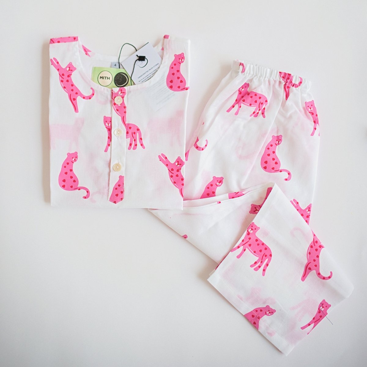 Pink Panther - Unisex Kids Cotton Nightwear – Kids Pyjamas on Brown Living™. SKU: MITHNW - 027 - 1. Img 1.
