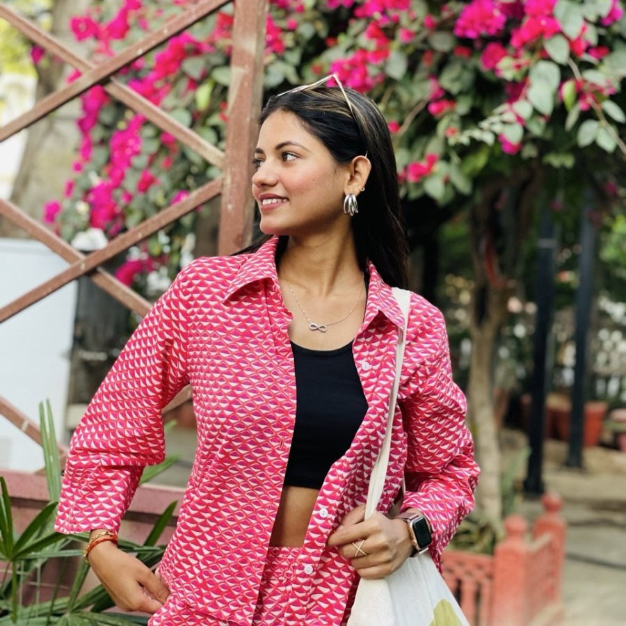 Pink Peacock Shirt – Womens Shirt by Bloc'D by JBH available on Brown Living™. S . SKU: BSW010S. Img 1.