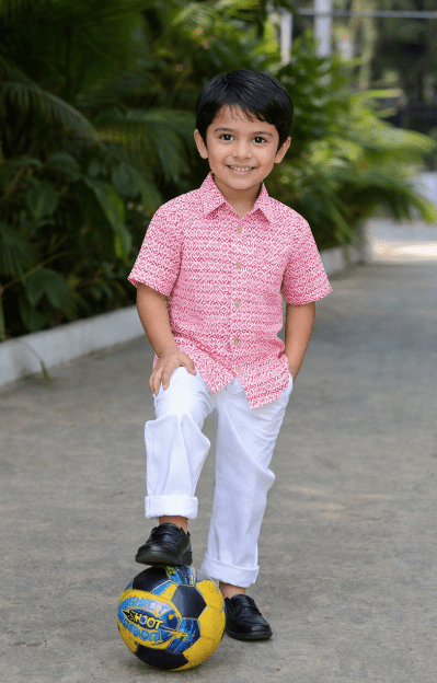 Pink Shirt for Boys– Comfortable Casual Wear for Everyday – Kids Shirts on Brown Living™. SKU: PB233_1. Img 1.