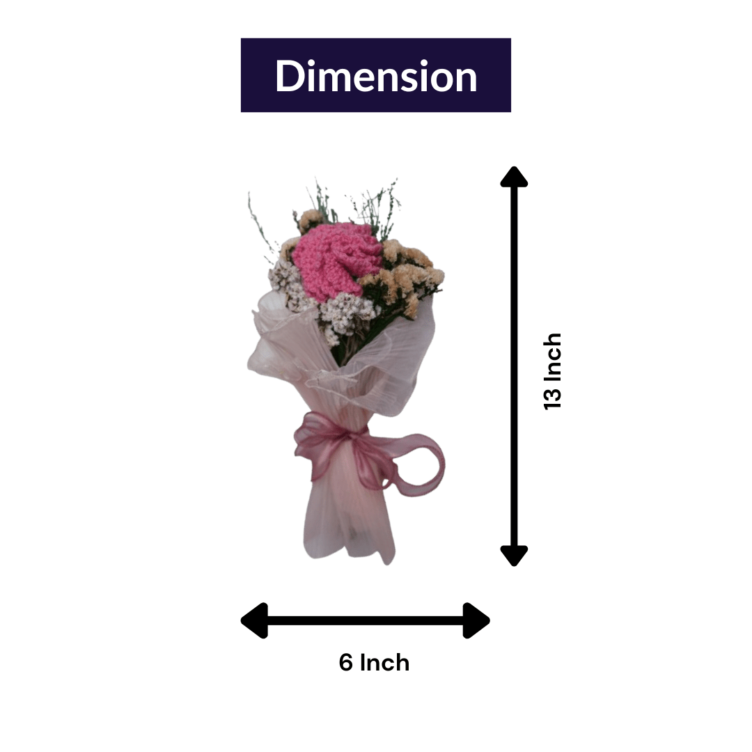 Pink Whisper Crochet Carnations | Handcrafted Floral Décor – Home Decor on Brown Living™. SKU: DF-397. Img 3.