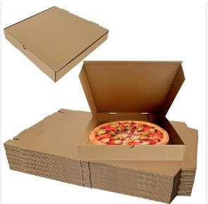 Pizza Box | Food Grade Corrugated Pizza Packaging Box – Food Wraps on Brown Living™. SKU: CLEC-27. Img 3.