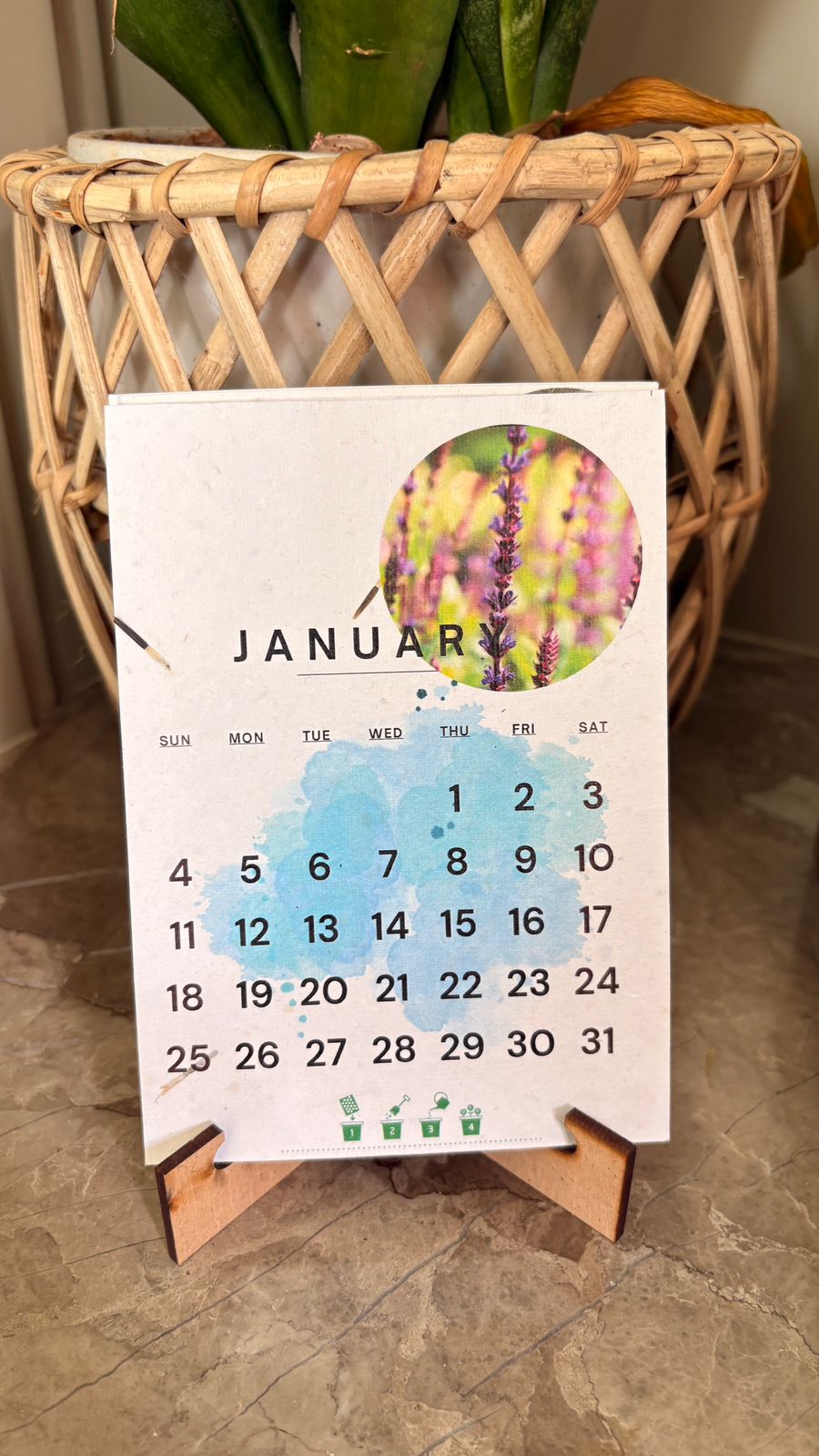 Plantable Seed Desk Calender 2026 – Calendars on Brown Living™. SKU: LUSH_0013. Img 1.