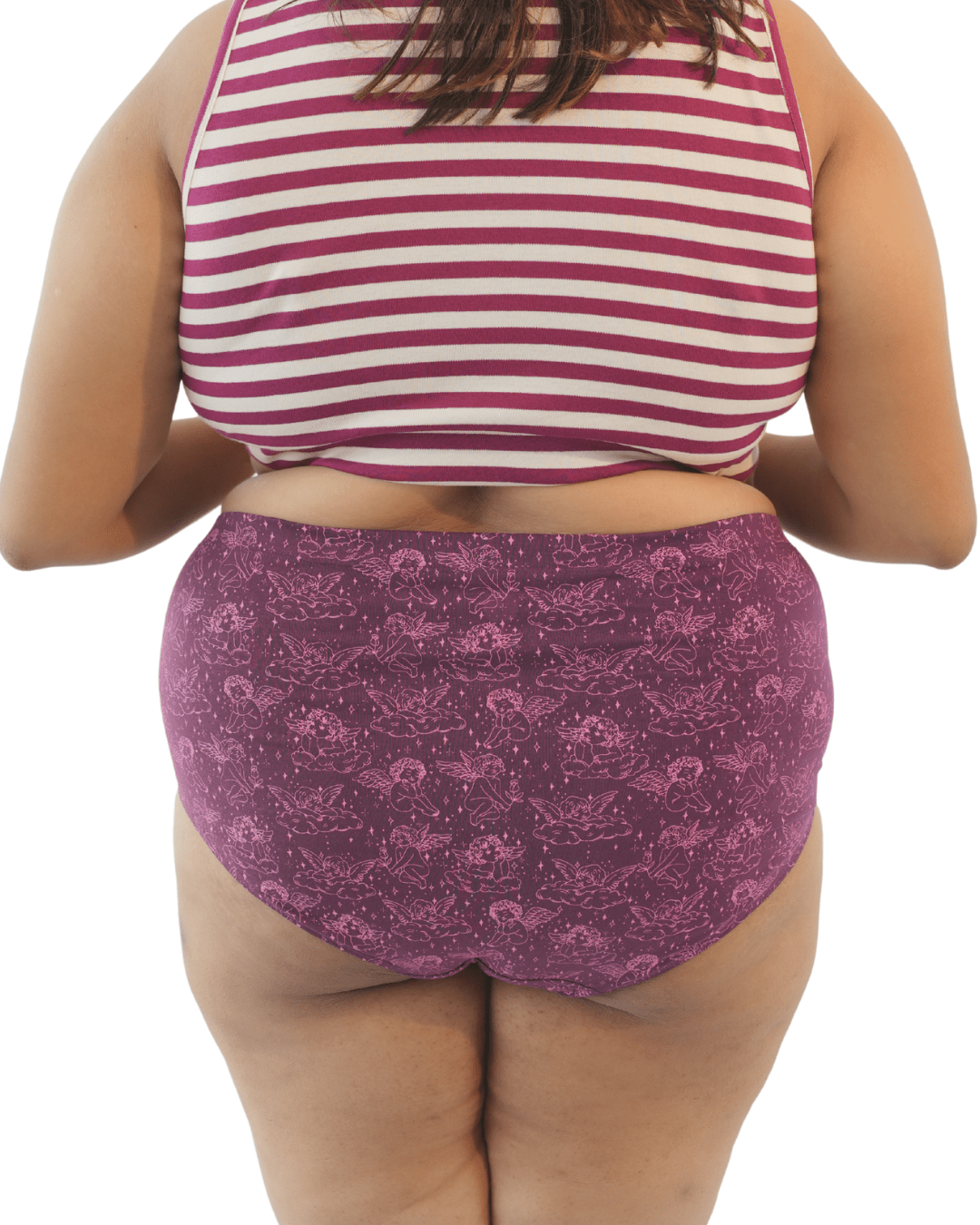 Plum Cherub Mama Cotton Lingerie Set – Womens Maternity Wear on Brown Living™. SKU: 005BAPlumMamaAOPXS. Img 4.