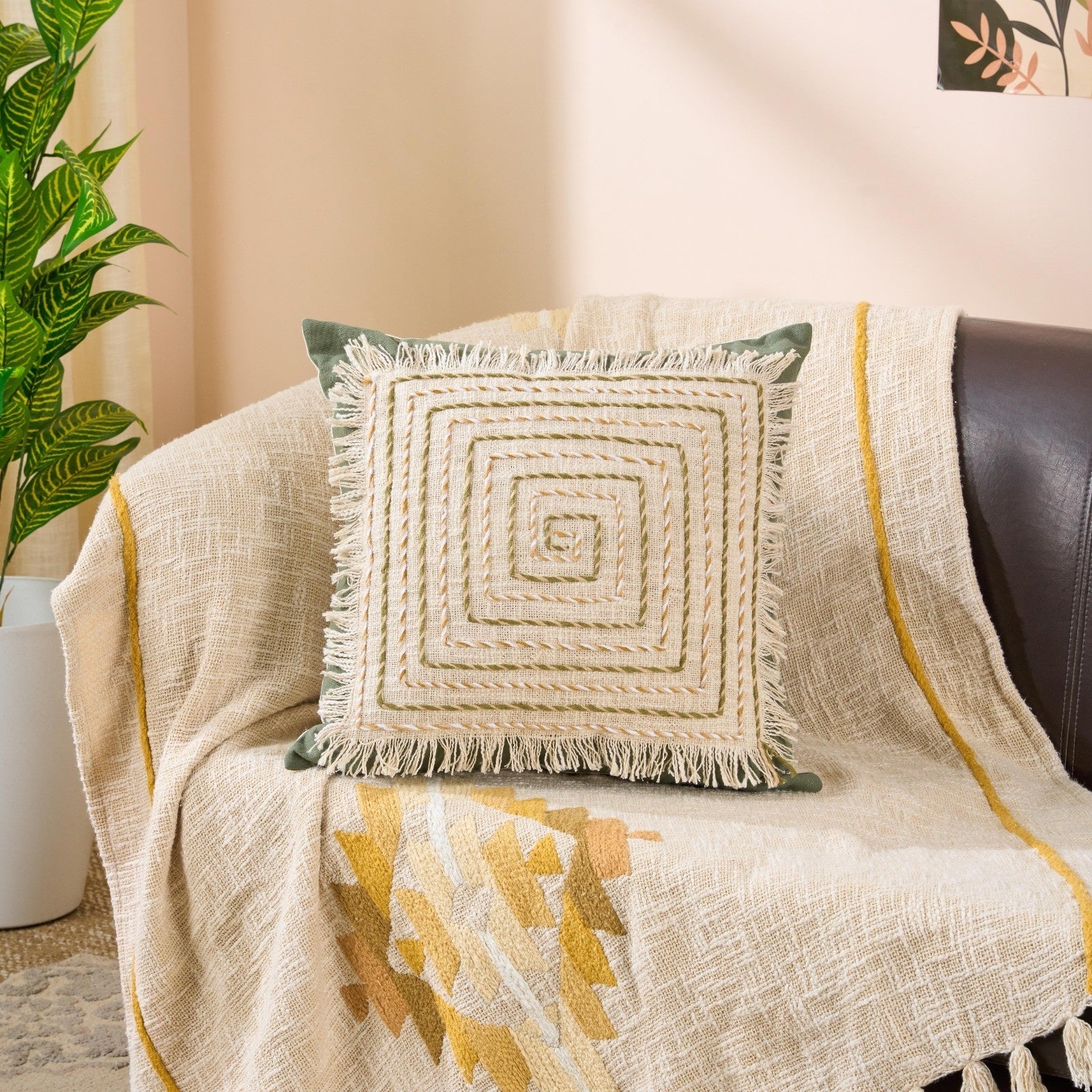 Plume Soft Touch Cushion | Comfortable Decorative Accent Cushion – Pillow on Brown Living™. SKU: TEE-25758. Img 1.